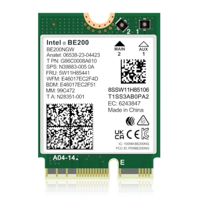 Image of WiFi 7 Wireless Card Intel BE200 NGW, Bluetooth 5.4, 5800Mbps M.2/NGFF Network Support Windows 10/11 (64bit), Linux, Not AMD. Ideal for WiFi7/WiFi6E/WiFi6/WiFi5 Router and AP