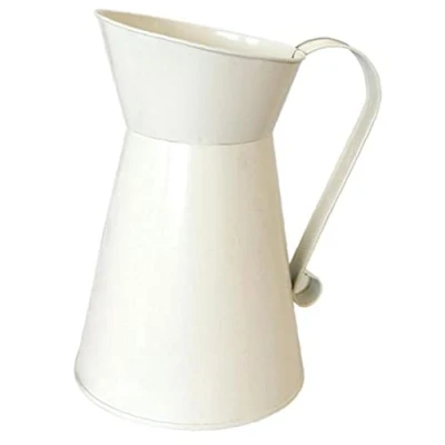 Image of Cream Vase Pitcher Vintage Tall Shabby Chic Watertight Flower Jug Wedding Home Decor