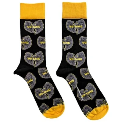 Image of SOCKSHOP Music Collection 1 Pair Wu Tang Clan Cotton Socks Grey Logos One Size