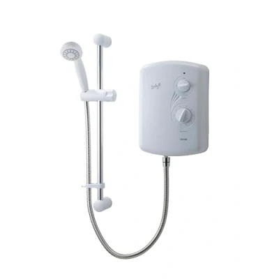 Image of Triton Showers Amber 3 Shower Electric 10.5 KW I White Electrical Replacement Anti Twist Hose Best Units Bathrooms