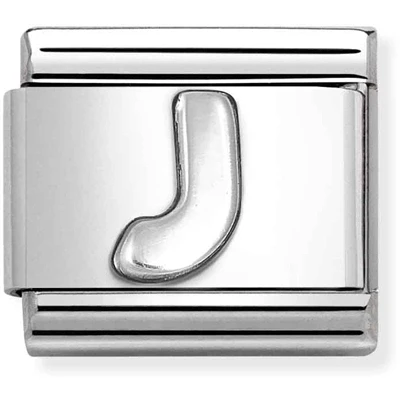 Image of Nomination Oxidised Silver Letter Charm J