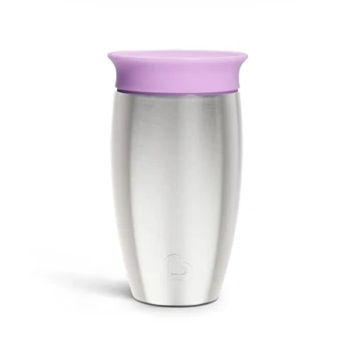 Image of Munchkin Miracle 360 Cups, Stainless Steel Toddler Cup, BPA Free Baby &amp; Sippy Non Spill Dishwasher Safe Leakproof Childrens 12+ Months 10oz/296ml, Purple