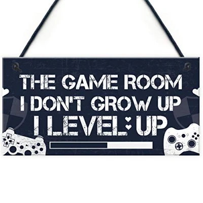 Image of RED OCEAN Game Room Plaque Gamer Gaming Acessories Bedroom Door Sign Novelty Christmas Funny Gift For Brother Son Dad