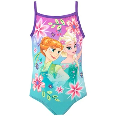 Image of Disney Frozen Swimming Costume Anna and Elsa Girls Swimsuit 2 3 Years Purple
