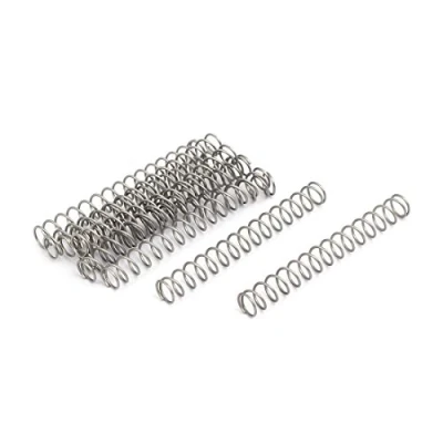 Image of sourcingmap Compression Spring,304 Stainless Steel,5mm OD,0.5mm Wire Size,40mm Free Length,Silver Tone,10Pcs