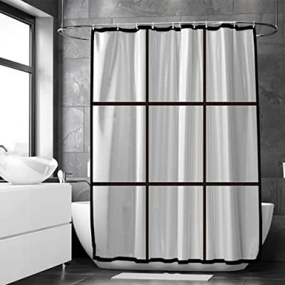 Image of Loti Living Anti Mould Shower Curtain 180 x 200 cm Waterproof Matt Transparent PEVA Includes Rings Bath