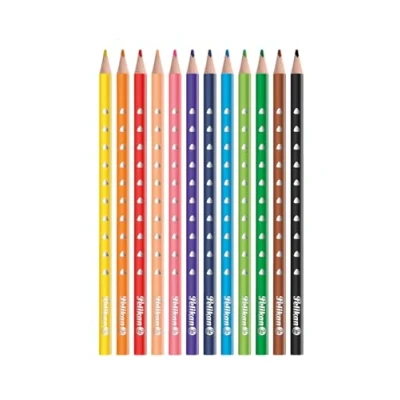 Image of Pelikan 700634 SILVERINO colored pencils, 12 pieces, triangular, thin
