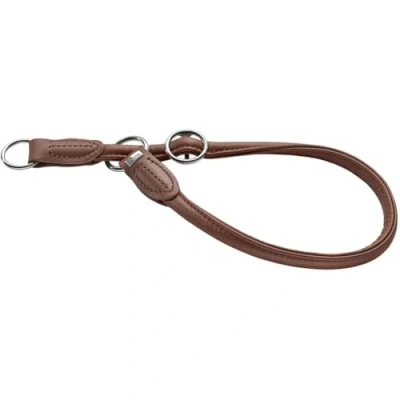 Image of HUNTER Round and Soft Nickel Training Collar with Stop, 45 X 10 cm, Small, Nappa Brown