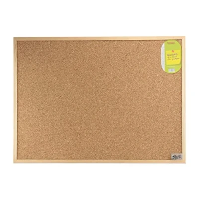 Image of APOLLO The HOUSEWARES Brand Cork Memo Board Small, Bulletin Notice, Lightweight Pine Frame, Size: 59x79x3cm, Natural