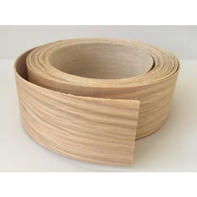 Image of Vale Veneers 40mm Real Oak Wood Veneer Trim 5m Roll of Pre Glued Iron on Edging Tape/Banding (40mm)