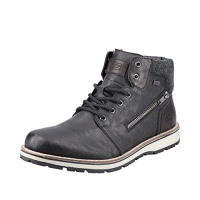 Image of Rieker Men&#039;s Autumn Winter Classic Boots, Black (Black/Kastanie/Granit 01), 12 UK