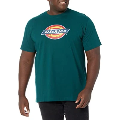 Image of Dickies Men&#039;s Big &amp; Tall Short Sleeve Tri Color Logo Graphic T Shirt, Forest, Large
