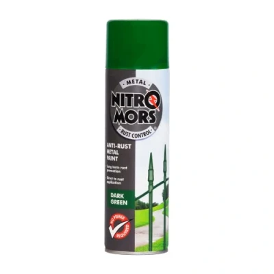 Image of Nitromors Anti Rust Smooth Finish Metal Spray Paint, No Primer Required, Dark Green 500 ml