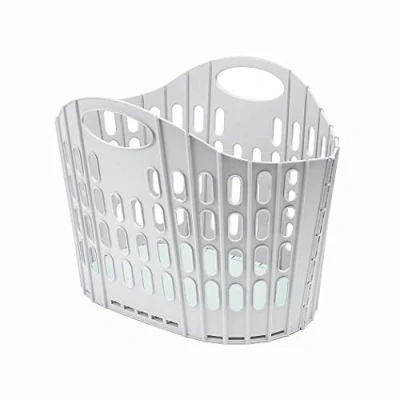 Image of Addis Fold Flat Easy Store Laundry Basket Hamper, Grey &amp; Mint, 38 Litre 518163