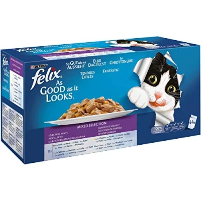 Image of Felix As Good It Looks Cat Food Mix PAck 44 x 100 g