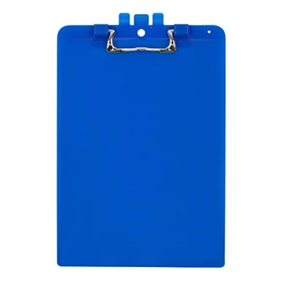 Image of Snopake A4 Blue Clipboard with Pen Holder, Heavy Duty Ergonomic Metal Clip and Hanging Hole [Pack of 1] 15886
