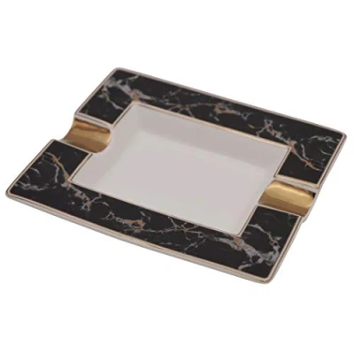 Image of GERMANUS Cigar ashtray made of real porcelain Marble Nero