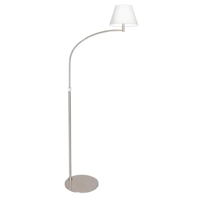 Image of Jin Floor Lamp With Tapered Shade Satin Nickel