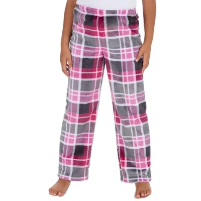 Image of Undercover Girls Soft Fleece Lounge Pants 15C648 Pink/Grey Check 9 10 Years