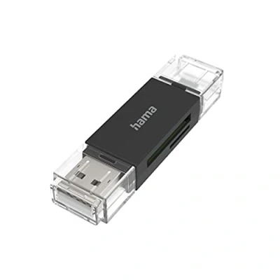 Image of Hama USB Card Reader, OTG, A + Micro USB, 2.0, SD/microSD