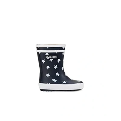 Image of Aigle Unisex Baby FLAC Theme Rain Boot, Marine/Etoile, 3 UK Child