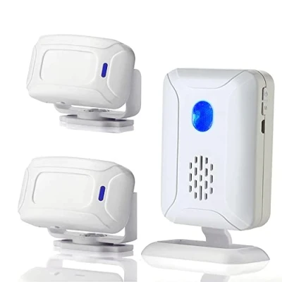 Image of Waytronic Wireless PIR Motion Sensor Detector Security Alarm Chime, 2 and 1 Receiver, 8m Detection Range, Night Light, 36 Ringtones, 5 Welcome Sounds, Wall Mount