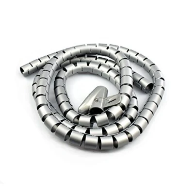 Image of Cable Tidy Sleeves, 2M/25mm Management Wire Cover Protector for PC TV Computer, Home and Office Cord Organizer, DIY Flexible (Silver)