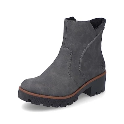 Image of Rieker Women Ankle Boots 79261, Ladies Bootees,Low Boots,Boot,Half Boot,Bootie,high,Grey (grau / 45),38 EU 5 UK