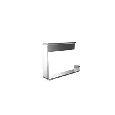 Image of EMCO Loft Wall Mounted Toilet Roll Holder, Modern Paper Holder without Lid, Aluminium Chrome