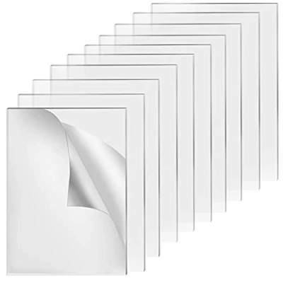 Image of Winfred 10 PCS Clear Acrylic Perspex Sheet 1.74mm Thick Plastic Board Cast with Double Sided Protective Films Rectangular Panel for Picture Frame, Glass Replacement Signs 150 * 100mm