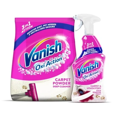 Image of Vanish Gold Oxi Action Upholstery &amp; Carpet Cleaner, Stain Remover Kit for Complete Care Amazing Removal Deep Cleans a Hygiene Boost Neutralises Odours