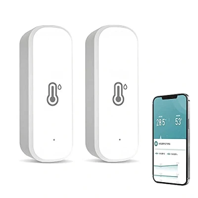 Image of Wifi Tuya Smart Temperature and Humidity Sensor, Hygrometer Thermometer for Alert, No Hub Required, Compatible with Alexa Google Home, Baby, Garages, Intelligent Linkage