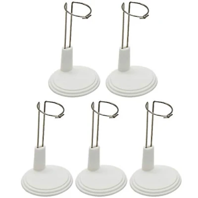 Image of POFET 5pcs White Adjustable Doll Stand for 6 8 Inch American Dolls and Baby Display Holder