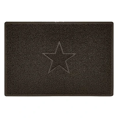 Image of Nicoman Star Embossed Shape Entrance Door Mat Dirt Trapper Washable Barrier Doormat Drainage Outdoor Use Only (Large, Brown, 90 x 60cm)