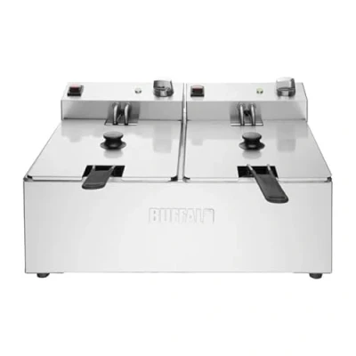 Image of Buffalo Twin Tank Basket 2x5Ltr Countertop Fryer 2x2.8kW