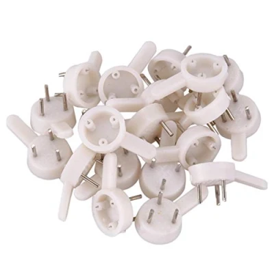 Image of Andifany 20 pcs plastic heavy wall picture frame hooks hangers 3 pin small white