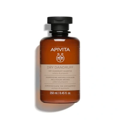 Image of Apivita Dry Dandruff Shampoo 250ml with Celery, Propolis and Tea Tree Oil Natural Anti Scalp Treatment Relieves Itchy Flaky Scalp, Moisturizes