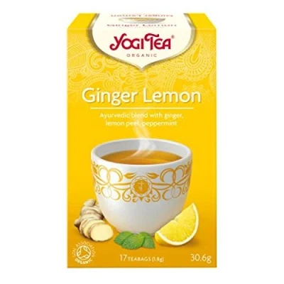 Image of (Pack Of 6) Organic Ancient Herbal Formula Ginger Lemon Tea YOGI TEAS AYURVEDIC