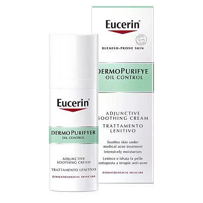 Image of Eucerin DermoPurifyer Oil Control Adjunctive Soothing Cream for moisturising and blemish prone skin 50 ml