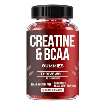 Image of Creatine Gummies 90 5000mg Premium Monohydrate 1000mg BCAAs per Serving Sugar Free &amp; Vegan Up to Days Supply Mixed Berry Flavour
