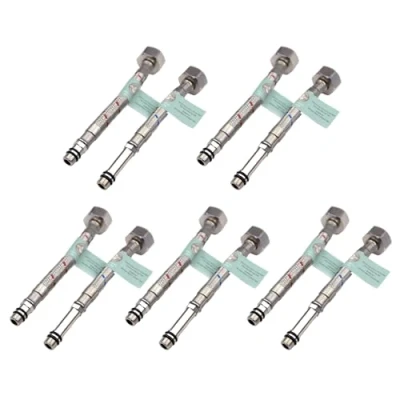 Image of Xcel Home 10x M10 x1/2 Flexible Tap Connectors (150mm) 10 Lengths 5Pair of BSP Kitchen/Basin Monobloc Mixer Flexi Pipe Tails Braided Stainless Steel