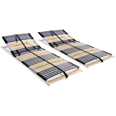Image of vidaXL Slatted Bed Bases without Mattress 2 pcs with 42 Slats 80x200 cm