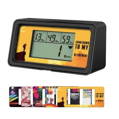 Image of YOOREAL 9999 Days Digital Countdown Timer Count Down with 5 paper cards Backlight alerts for Retirement Vacation Wedding Christmas New Baby Classroom Lab Kitchen Cooking (HM200B)