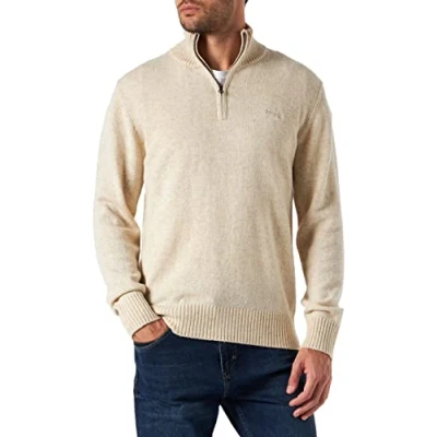 Image of SCHOTT NYC Men&#039;s PLLANCE2 Jumper, Heather Off White, M