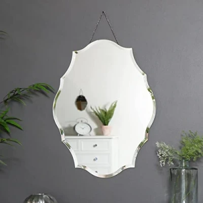 Image of Melody Maison Ornate Frameless Bevelled Wall Mirror