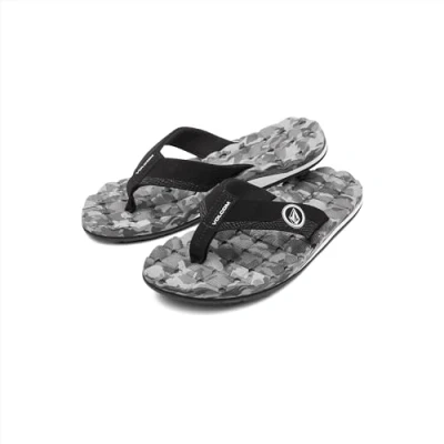 Image of Volcom Men&#039;s Recliner Sandal Flip Flop, Grey Combo, 10 UK