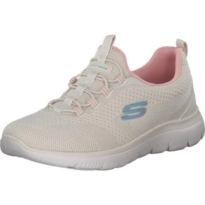Image of Skechers Women&#039;s Summits New, Natural Knit/Pink &amp; Aqua Trim, 3 UK