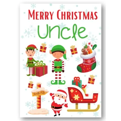Image of Second Ave Uncle Santa Elf Workshop Children&#039;s Kids Christmas Xmas Holiday Festive Greetings Card