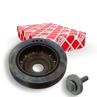 Image of 8200392683, 8200392683S1 crankshaft Pulley FEBI BILSTEIN 45179 6PK 133,6mm 5 with screw, for RENAULT: CLIO 2, LAGUNA Thalia 1