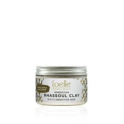 Image of Loelle Pure White Clay Powder, Natural Remedy Against Acne and Blackheads on Sensitive Skin Organic for Oily Hair Purifying Face Mask Rhassoul Clays Made in Morocco (150g)